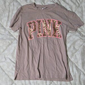 VSPINK women's sequin spell out t-shirt